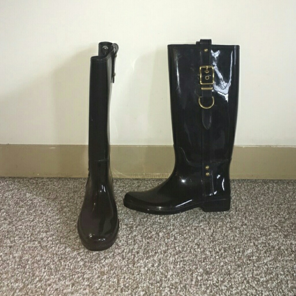 Coach black rainboots**